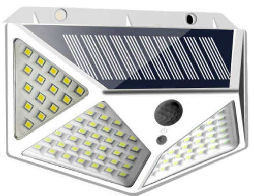 100 LED Waterproof Solar Power Wall Lights, Motion Sensor 270 Degrees Security Outdoor Lamps